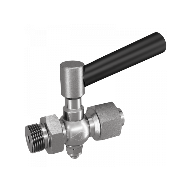 Ablasshahn, Ausführung Außengewinde x Überwurfmutter und Lötrohr, Material: 1.4571