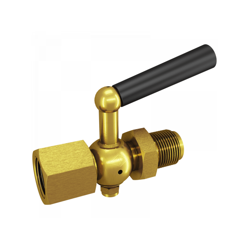 Manometer-Absperrhahn, DIN 16261 B, Muffe x Zapfen, Material: Messing, 1.4571