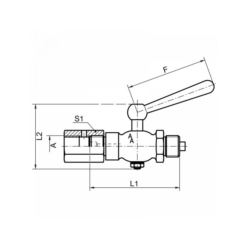 Manometer-Absperrhahn, DIN 16262 Form A PN 16/25, Form B PN 6, Zapfen x Spannmuffe, Material: Messing, 1.4571
