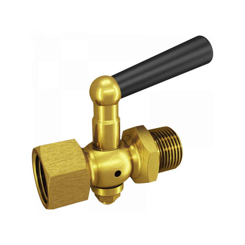 Manometer-Absperrhahn, leichte Ausführung, Muffe x Zapfen, Material: Messing