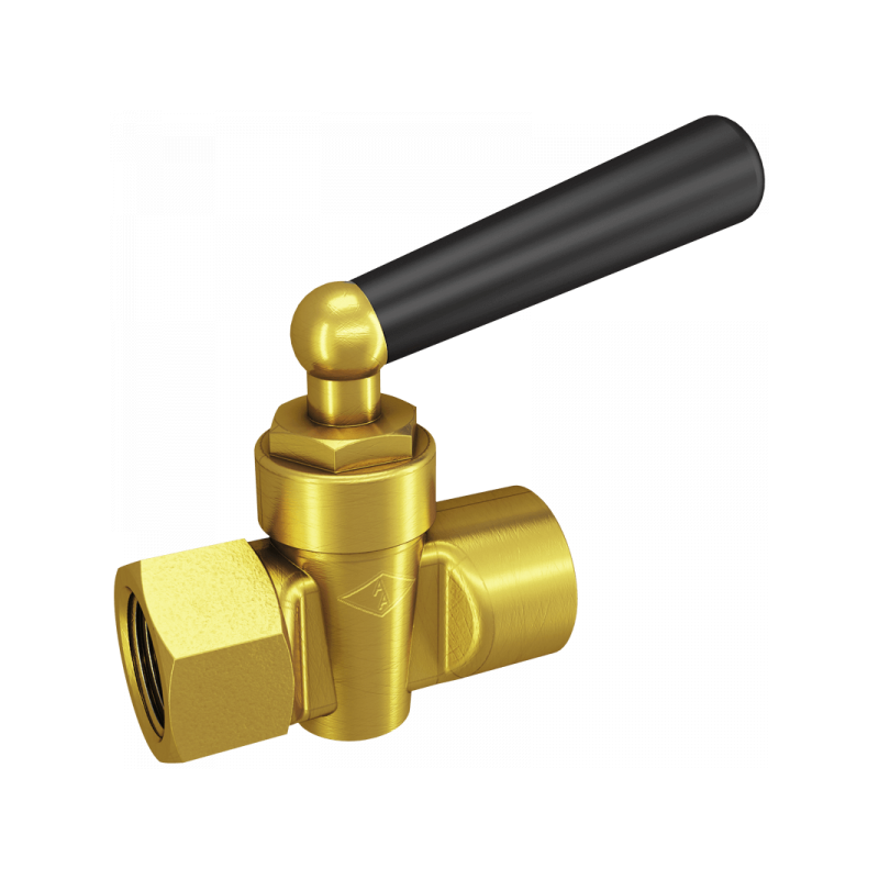 Manometer-Stopfbuchshahn, leichte Ausführung, Muffe x Muffe, Material: Messing