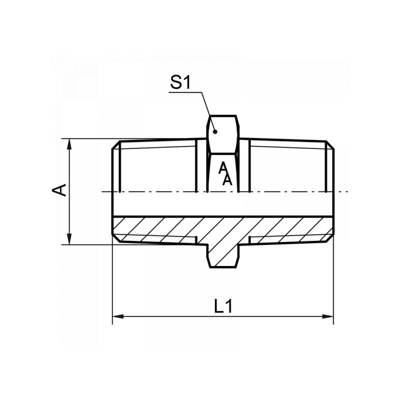Doppelnippel, beiderseits NPT-Gewinde
