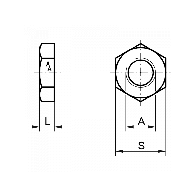 Flache Rohrmutter DIN 431, BSPP Gewinde