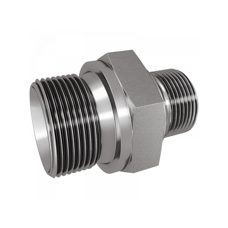 Reduzierstutzen, BSPP Gewinde x BSPP Gewinde mit Dichtkante Form A, 60° Konus