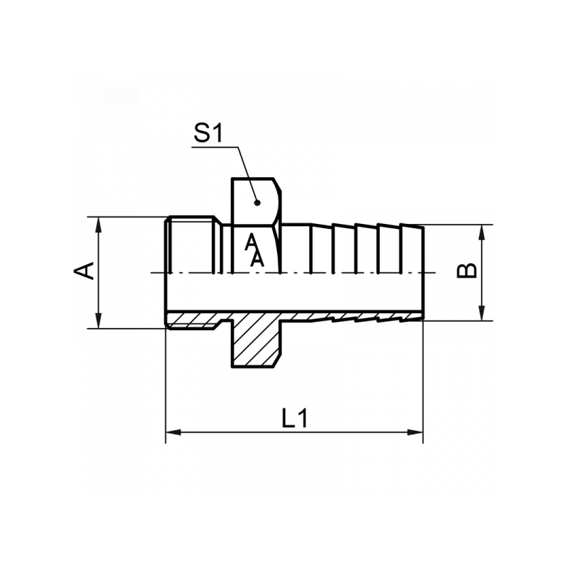 Schlauchtülle mit BSPP Gewinde