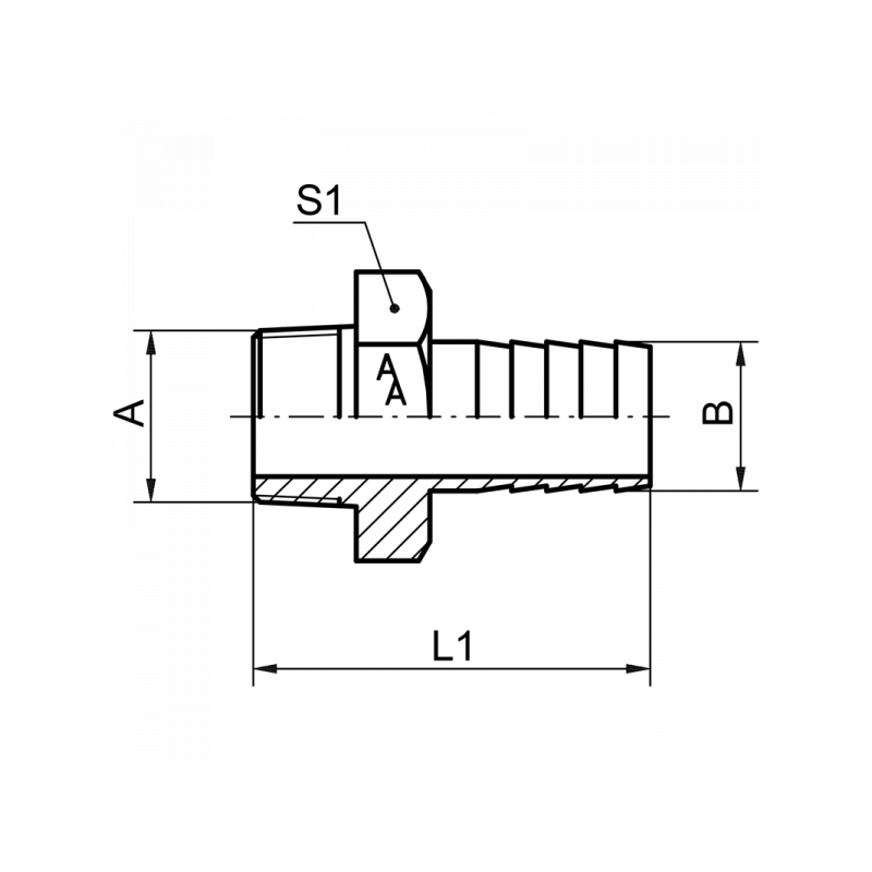 Schlauchtülle mit NPT-Gewinde
