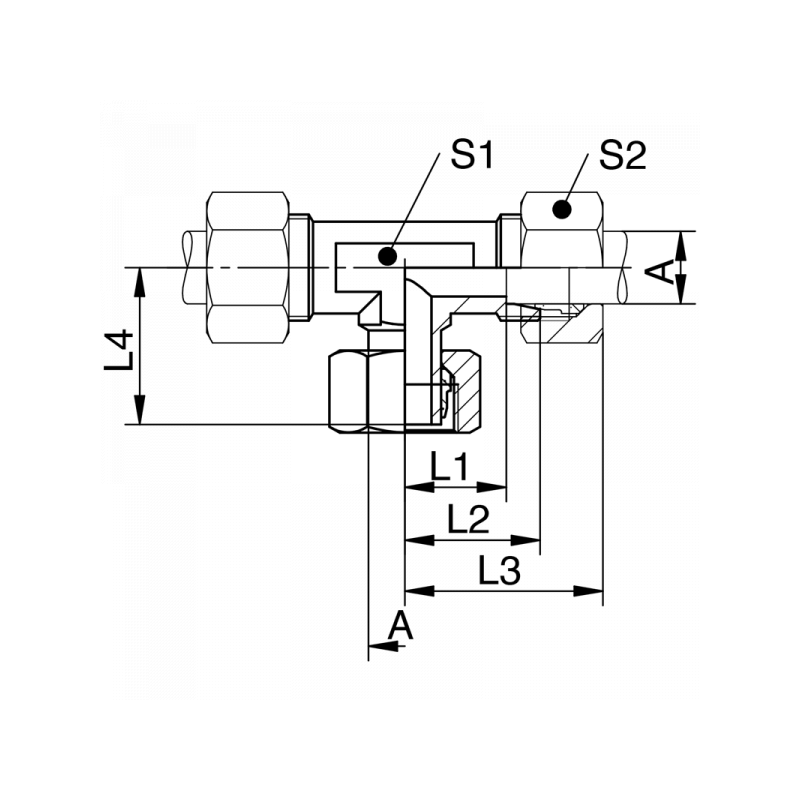 Einstellbare T-Verschraubung mit Schaft, leichte + schwere Reihe