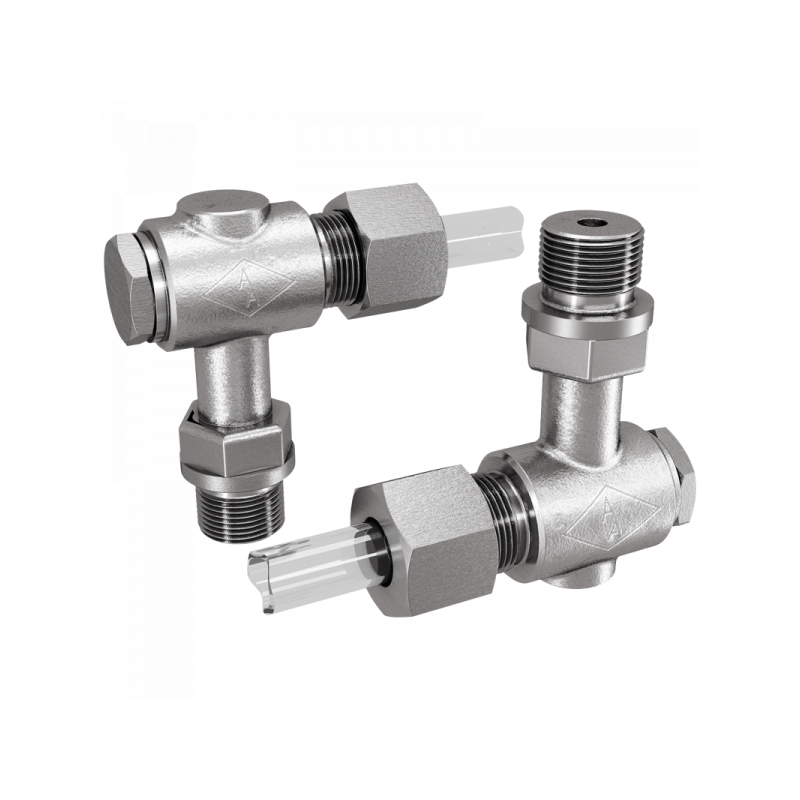 Flüssigkeitsstand-Anzeiger für Glasrohre, Material: 1.4571