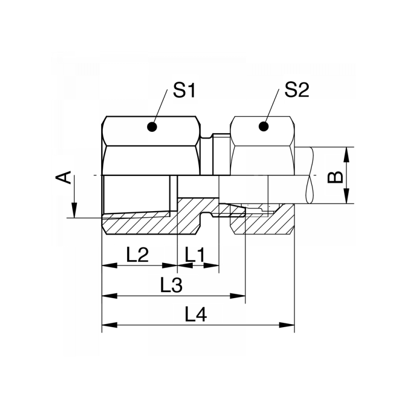 Gerade Aufschraubverschraubung, Aufschraubgewinde NPT, leichte + schwere Reihe