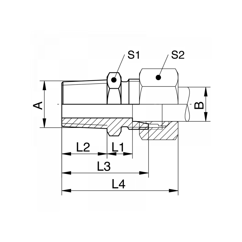 Gerade Einschraubverschraubung, Einschraubgewinde NPT, leichte Reihe