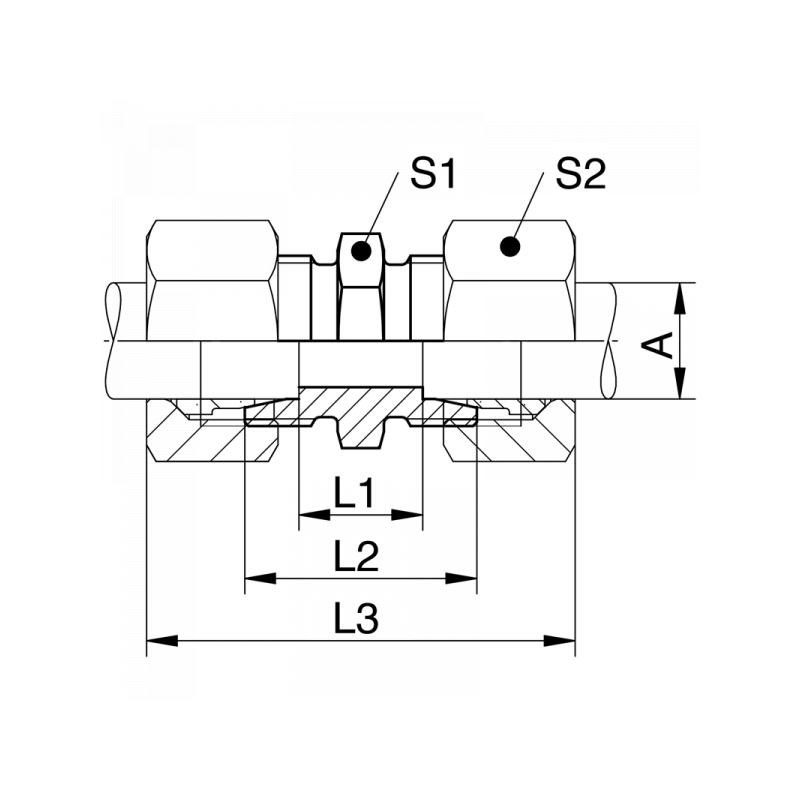 Gerade Verschraubung, leichte + schwere Reihe