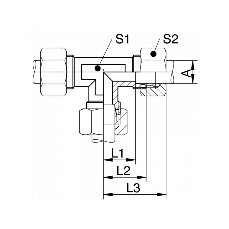 T-Verschraubung, leichte + schwere Reihe