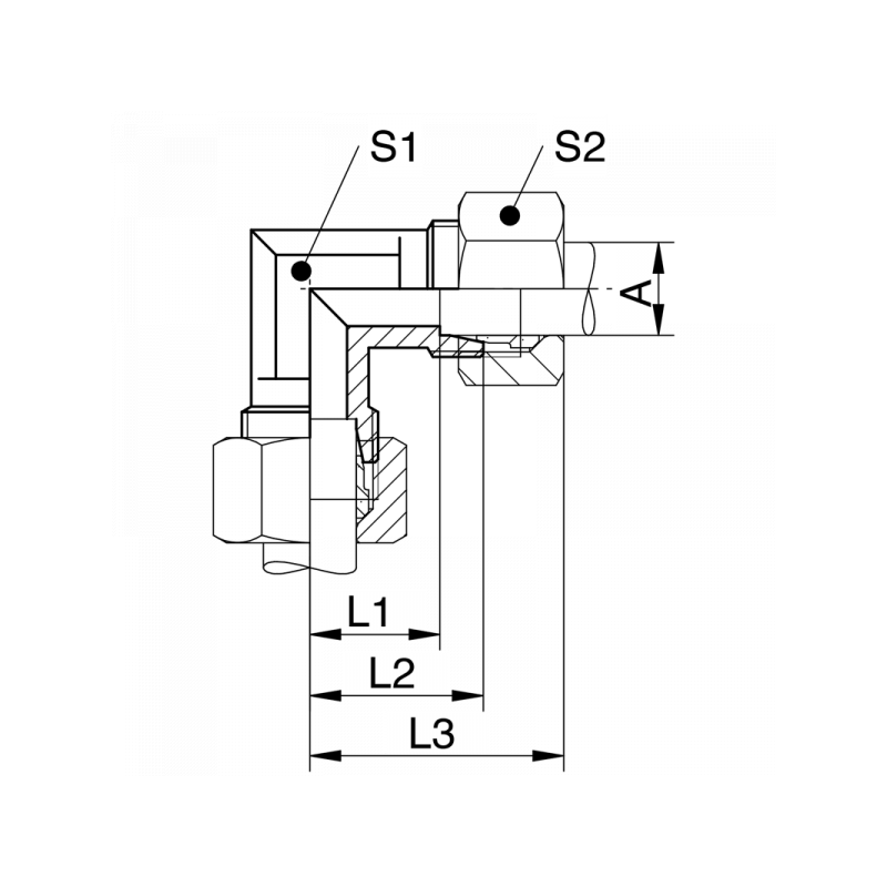 Winkel-Verschraubung, leichte + schwere Reihe