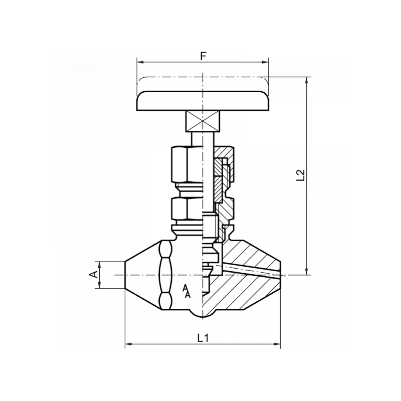 Hochdruck-Absperrventil, beiderseits Anschweißende, Material: 1.0460, 1.4571, 1.7335