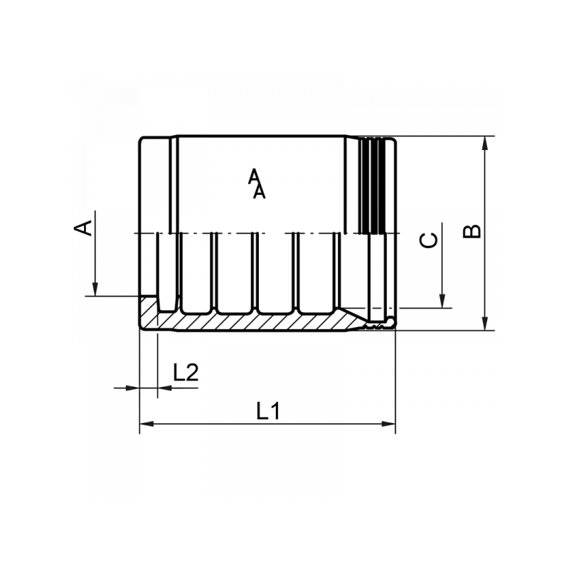 Pressfassung 4030, für Schlauch EN 853-1ST (nur DN32) DIN 20022, EN 853-2ST, EN 856-4SP DIN 20023 für Außenschälung, EN 854-2TE und 3TE DIN 20021 für Nichtschälung