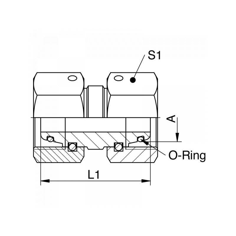 Gerade Verscchraubung mit Dichtkopf und Viton O-Ring, leichte + schwere Reihe