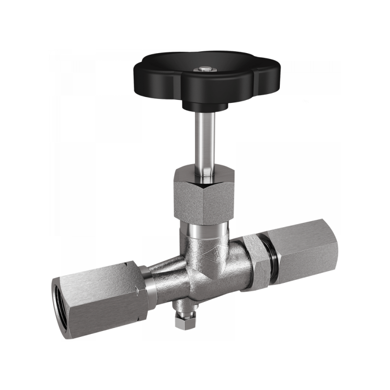 Manometer-Absperrventil, DIN 16270, Spannmuffe x Manometeranschlussmuffe mit Steg