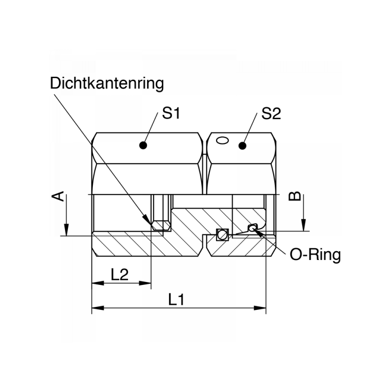 Manometer-Aufschraubgewinde mit Dichtkopf und Viton O-Ring, Aufschraubgewinde BSPP, leichte +schwere Reihe