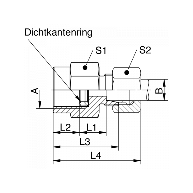 Manometer-Aufschraubverschraubung, Aufschraubgewinde BSPP, leichte + schwere Reihe