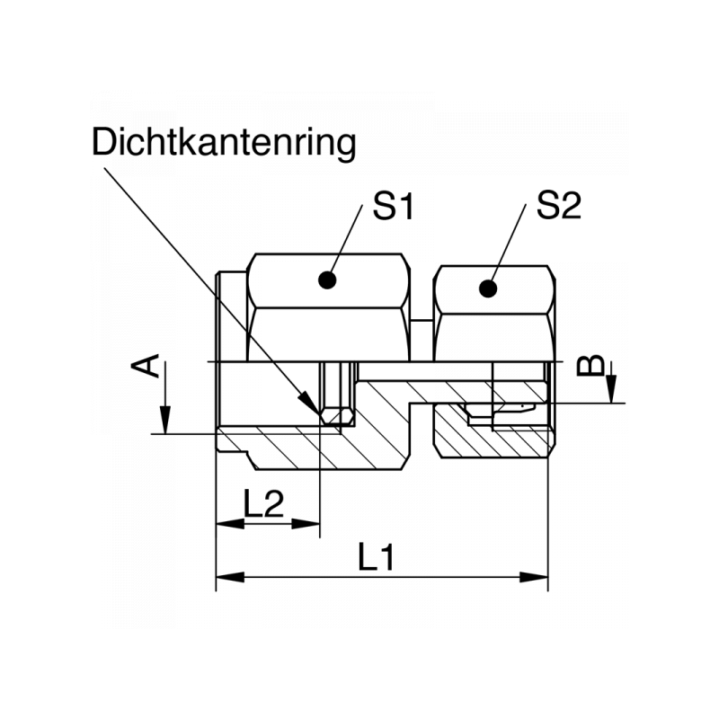 Manometer-Aufschraubverschraubung mit Schaft, Aufschraubgewinde BSPP, leichte + schwere Reihe