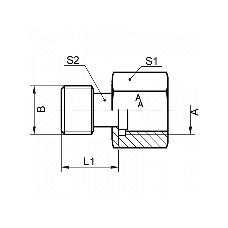 Lose Verschraubung für Manometer, Material: Messing