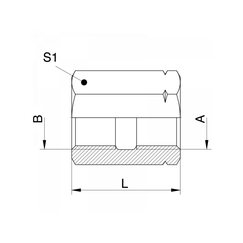 Spannmuffe DIN 16283, Material: Messing, Stahl, 1.4571