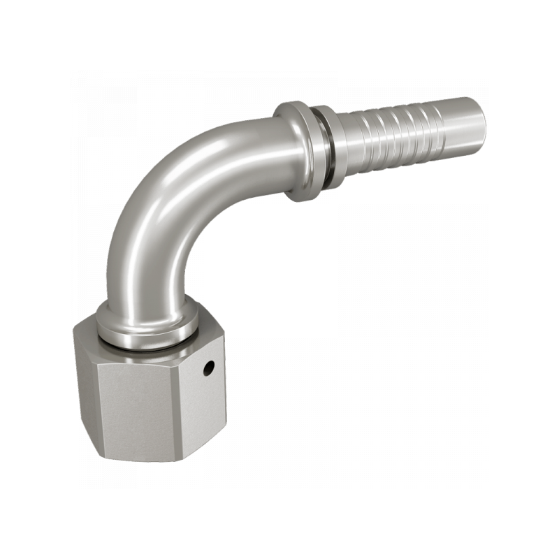 Pressnippel DKJ 90°, Dichtkegelmit 74° Konus, Dichtkopf UNF Gewinde