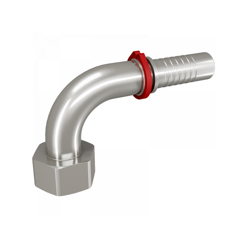 Pressnippel DKM 90°, Dichtkegel mit 24° + 60° Konus, sehr leichte Reihe, Dichtkopf metrisch