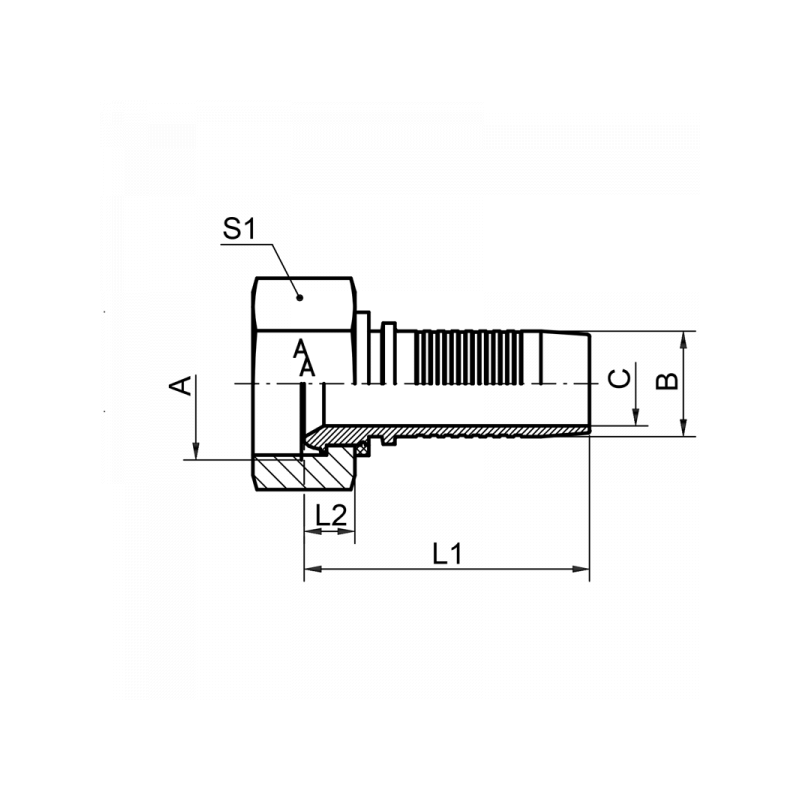 Pressnippel DKM, Dichtkegel mit 24° + 60° Konus, sehr leichte Reihe, Dichtkopf metrisch