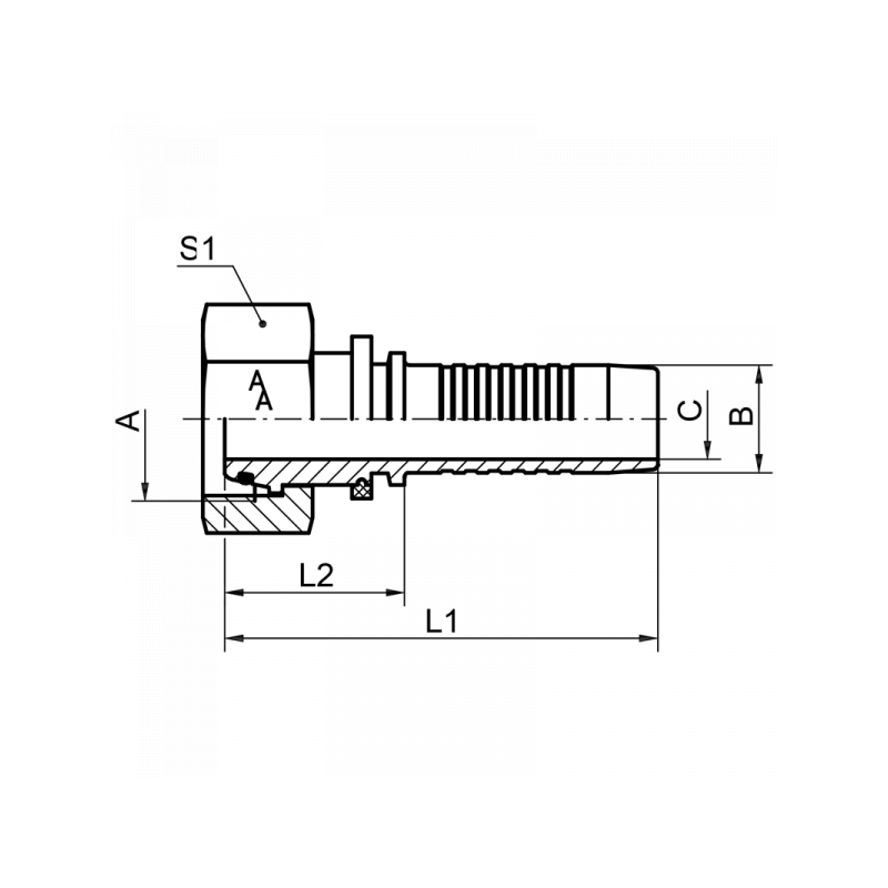 Pressnippel DKOL, Dichtkegel mit 24° Konus und O-Ring, leichte Reihe, Dichtkopf metrisch