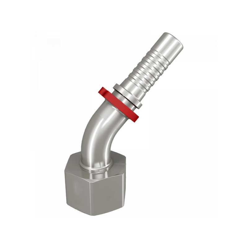 Pressnippel DKOS 45°, Dichtkegel mit 24° Konus und O-Ring, schwere Reihe, Dichtkopf metrisch