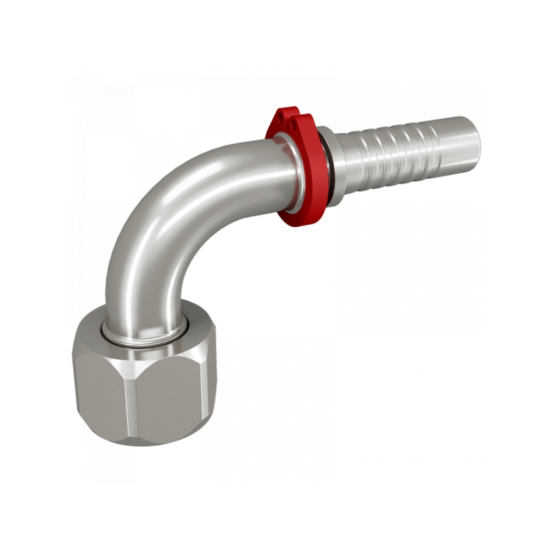 Pressnippel DKR 90°, Dichtkegel mit 60° Konus, Dichtkopf BSPP Gewinde