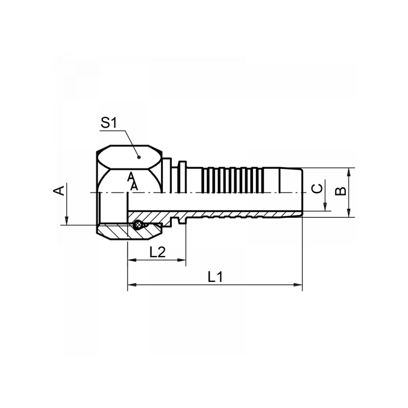 Pressnippel DKR-F, flachdichtend, Dichtkopf BSPP Gewinde