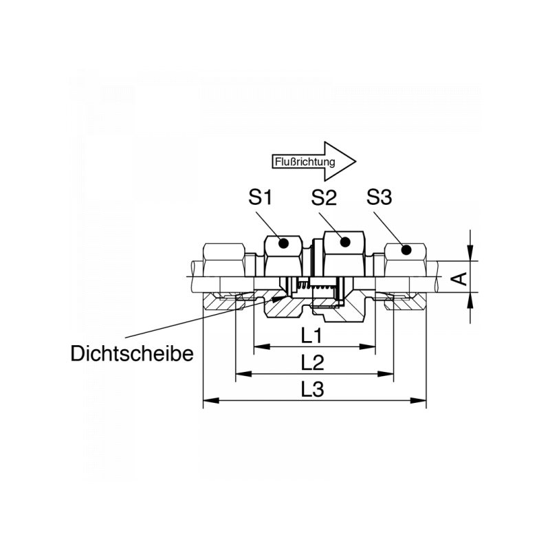 Rückschlagventil, Flußrichtung vom Rohr zum Rohr, leichte + schwere Reihe