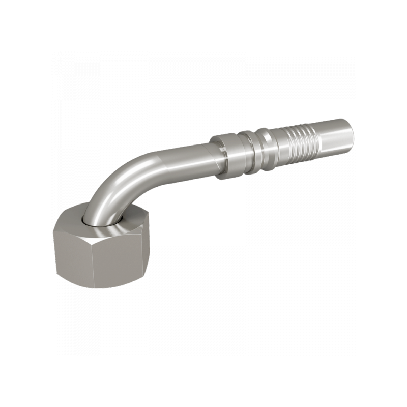 Pressnippel DKOS 90°,  Dichtkegel mit 24° Konus und O-Ring, schwere Reihe, Dichtkopf metrisch