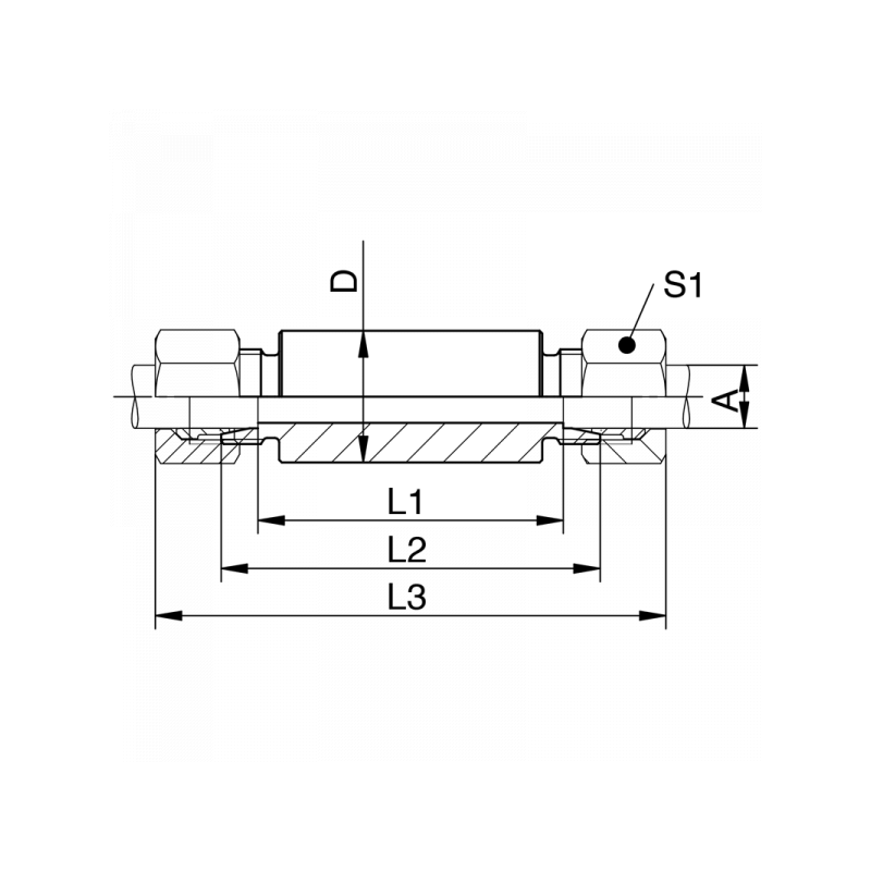 Einschweißschottverschraubung, leichte + schwere Reihe