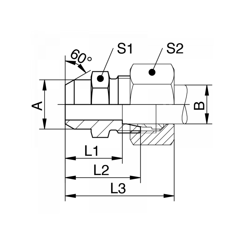 Anschweißverschraubung, leichte + schwere Reihe
