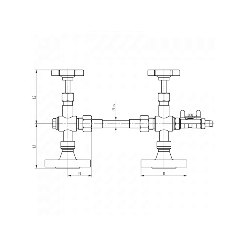Ventilflüssigkeitsstand-Anzeiger, mit DIN-Flansch, Material: 1.4571