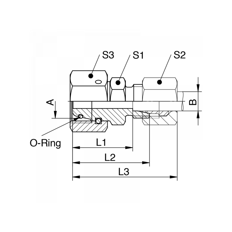 Konus-Reduzierung mit Dichtkopf und Viton O-Ring, leichte Reihe