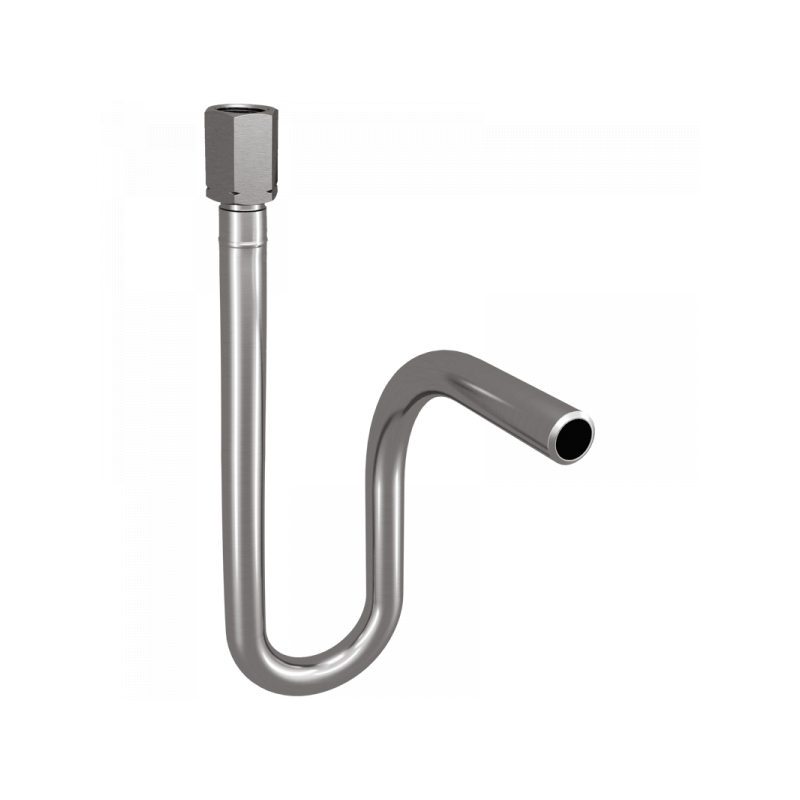 Wassersackrohr, DIN 16282, Form B, Anschweißende x Spannmuffe, U-Form, Material: Stahl, 1.4571 für horizontale Druckentnahme