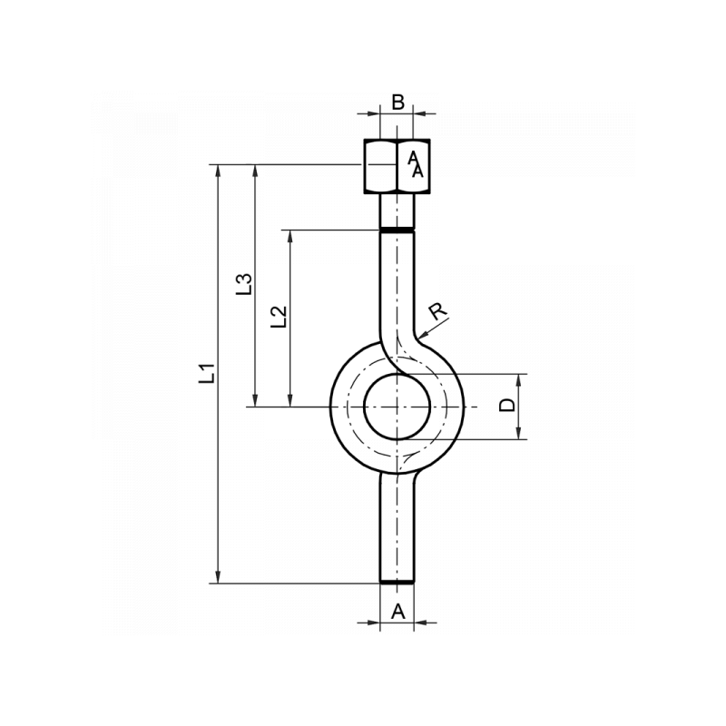 Wassersackrohr, DIN 16282, FormD, Anschweißende x Spannmuffe, Kreisform, Material: Stahl, 1.4571 für vertikale Druckentnahme