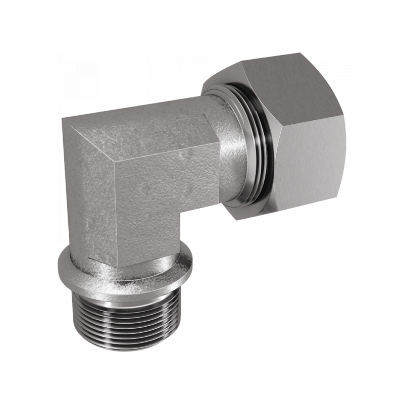 Winkel-Einschraubverschraubung, Einschraubgewinde BSPP mit Dichtkante Form B, leichte + schwere Reihe