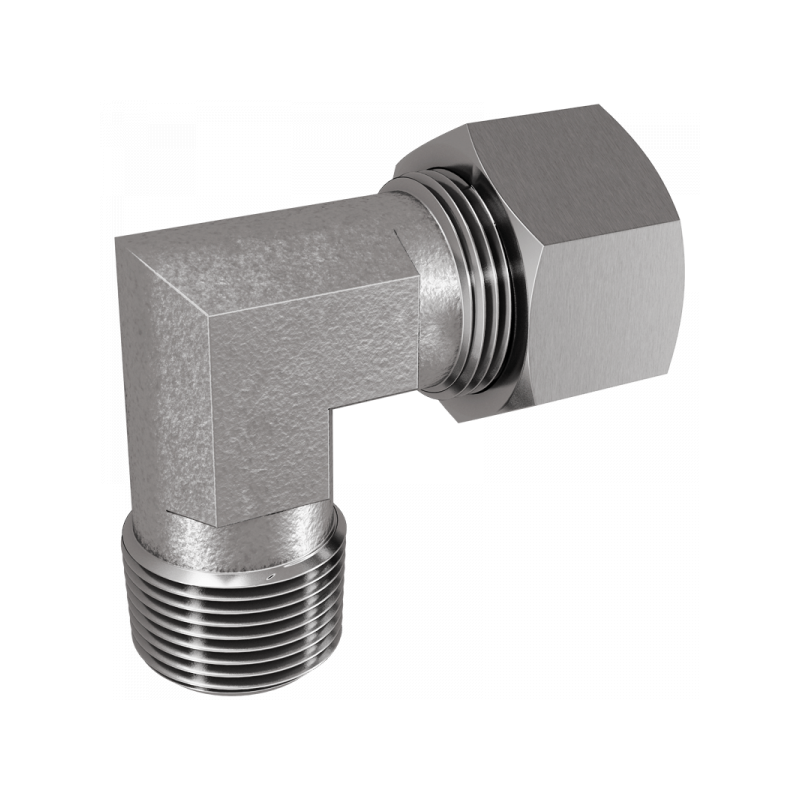 Winkel-Einschraubvershcraubung, Einschraubgewinde BSPT, schwere Reihe